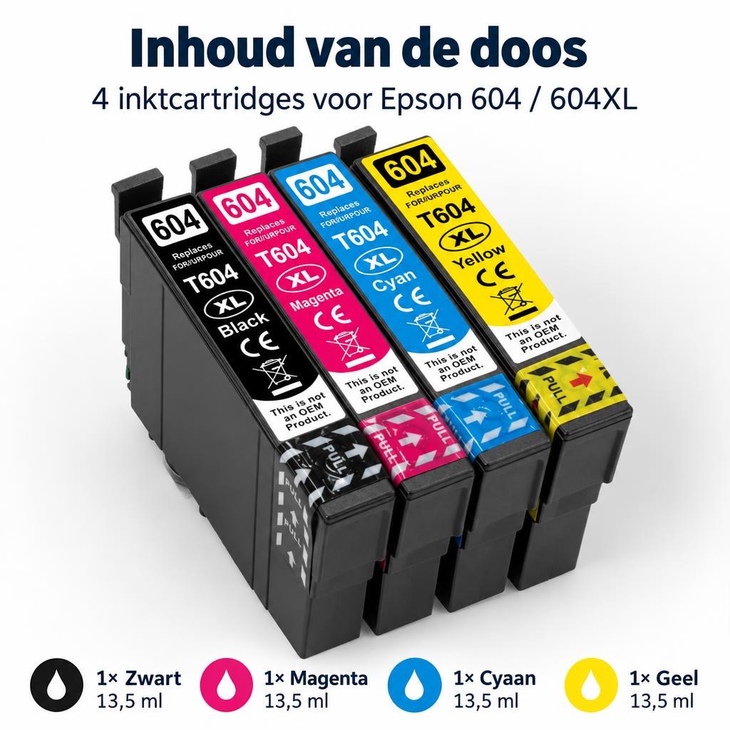 FoxProducts huismerk geschikt voor Epson 604 / 604XL – 4-pack — What is included