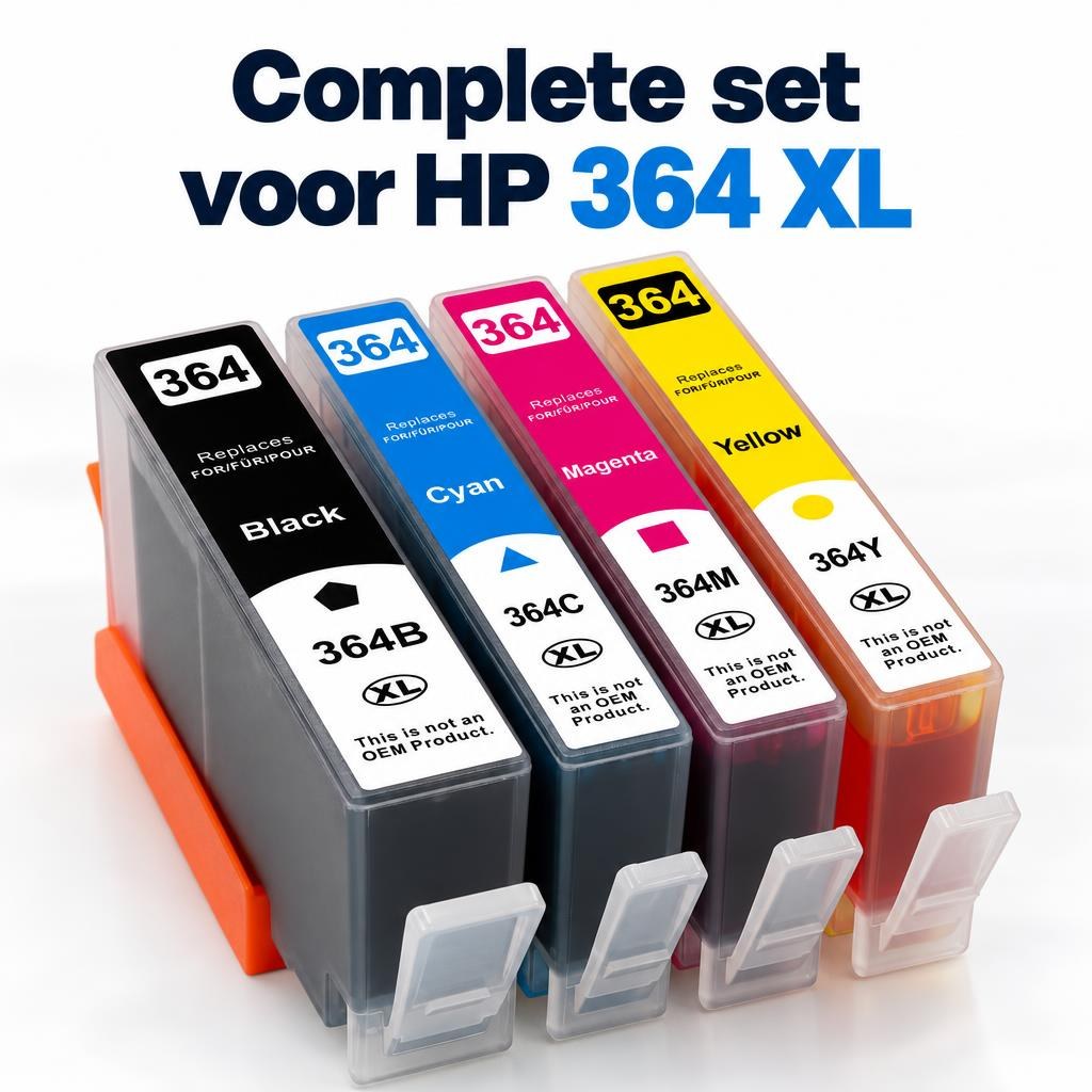 Huismerk geschikt voor HP 364 XL – 4 cartridges met chip — Hero banner