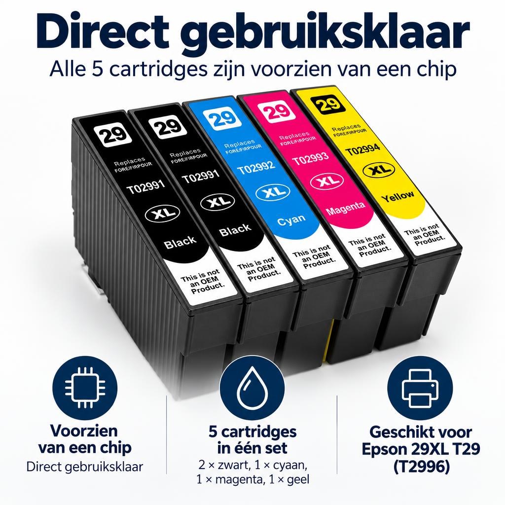 Huismerk geschikt voor Epson 29XL T29 (T2996) – 5-pack — Key differentiator / advanced features