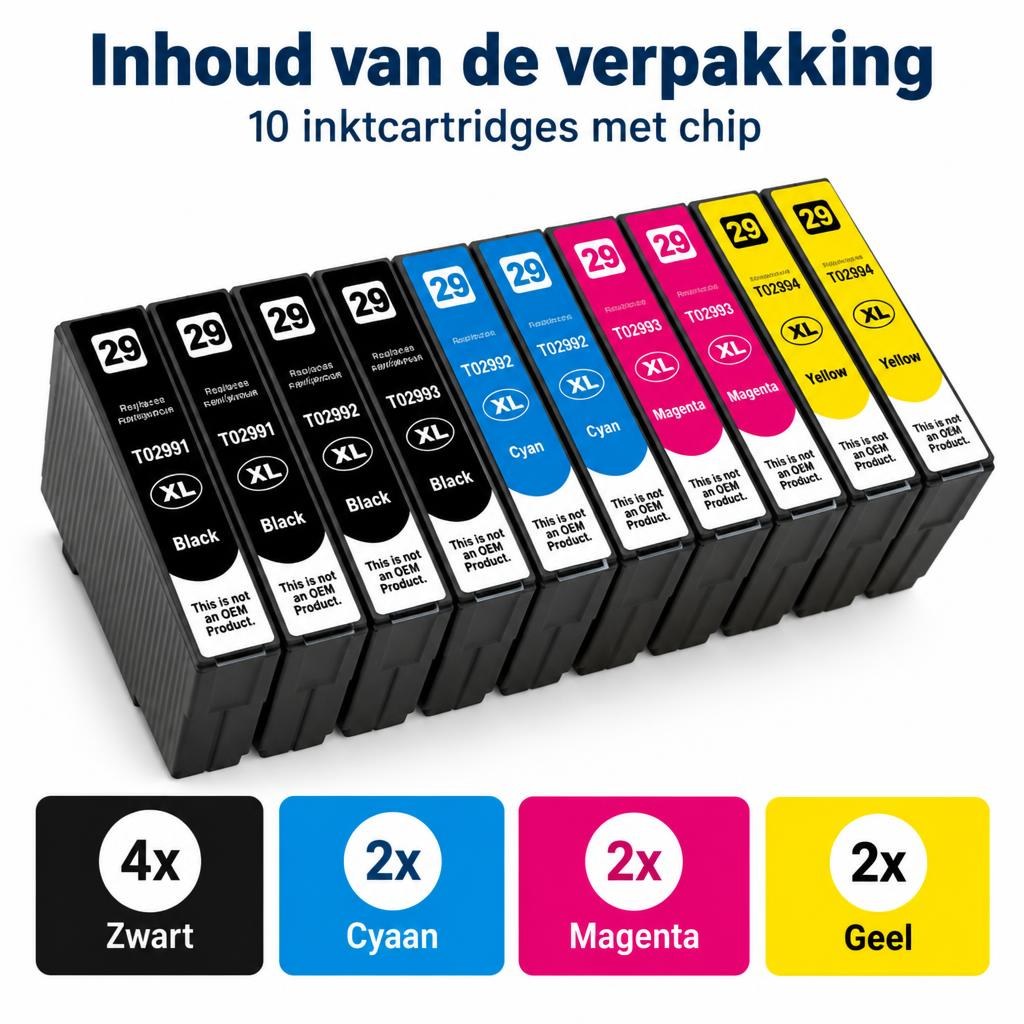 FoxProducts huismerk geschikt voor Epson 29XL T2996 – 10-pack — What is included