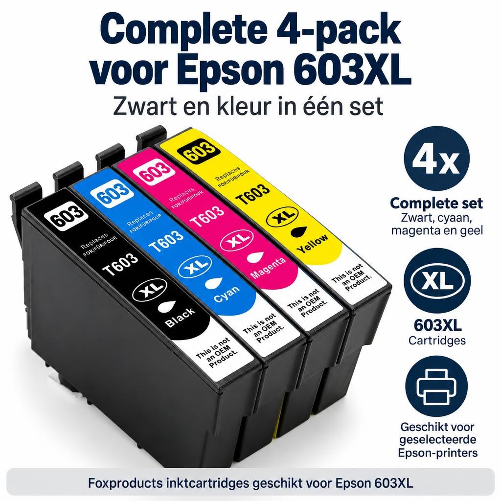 Foxproducts inktcartridges geschikt voor Epson 603XL – 4-pack — Key differentiator / advanced features