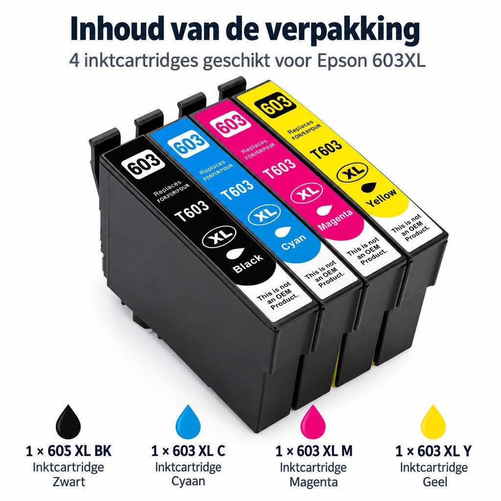 Foxproducts inktcartridges geschikt voor Epson 603XL – 4-pack — What is included