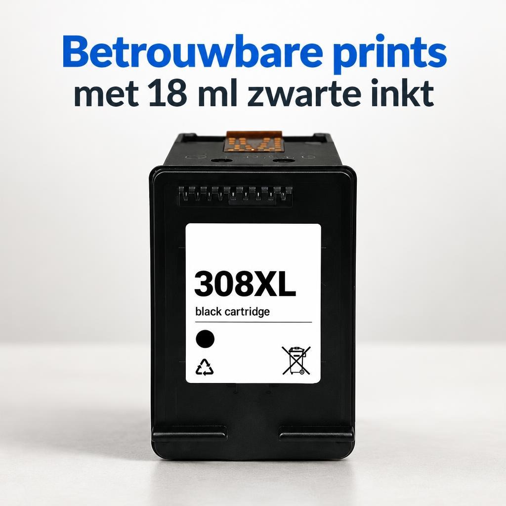 HP 308XL inktcartridge zwart (7FP22UE) – huismerk, 18 ml — Hero banner