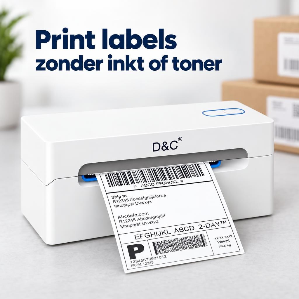 D&C labelprinter PL 80E wit – Bluetooth en USB — Hero banner