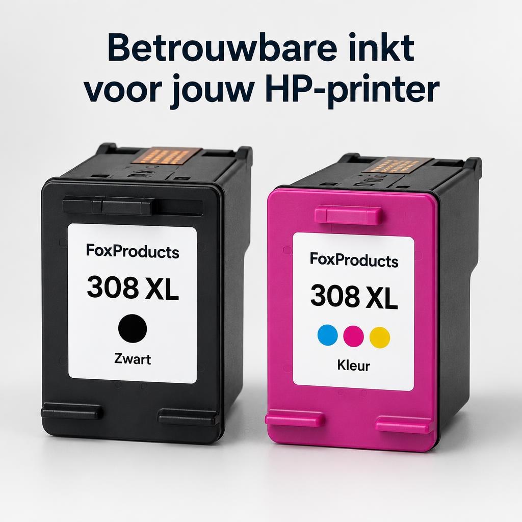 FoxProducts 308 XL inktcartridge zwart en kleur voor HP — Hero banner